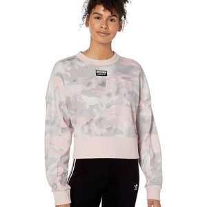 Adidas Vocal Pink Camo Cropped Crewneck Sweatshirt